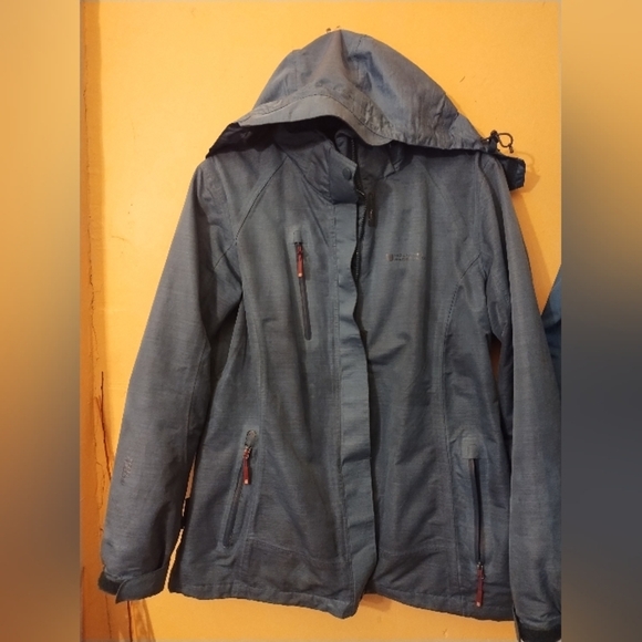 Extreme Mountain Warehouse Women's Blue Hooded Jacket Waterproof Size 10 - Picture 1 of 8